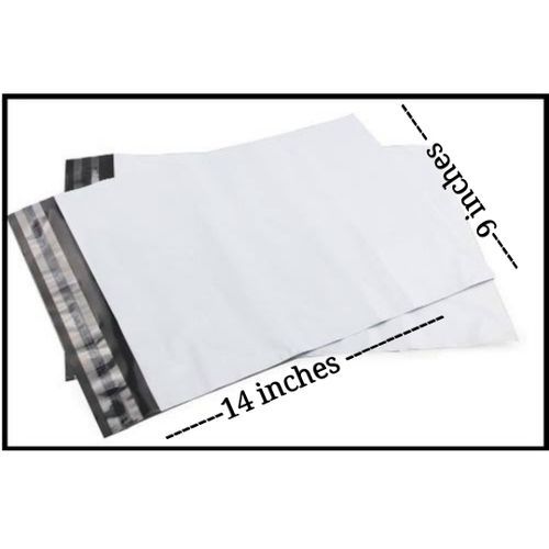 100pcs SMALL Plain Courier Bag Nylon With Receipt Pocket- White
