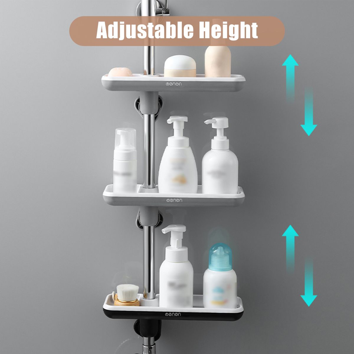 Shower Caddy Shelf Adjustable Height Shower Rack For Slide
