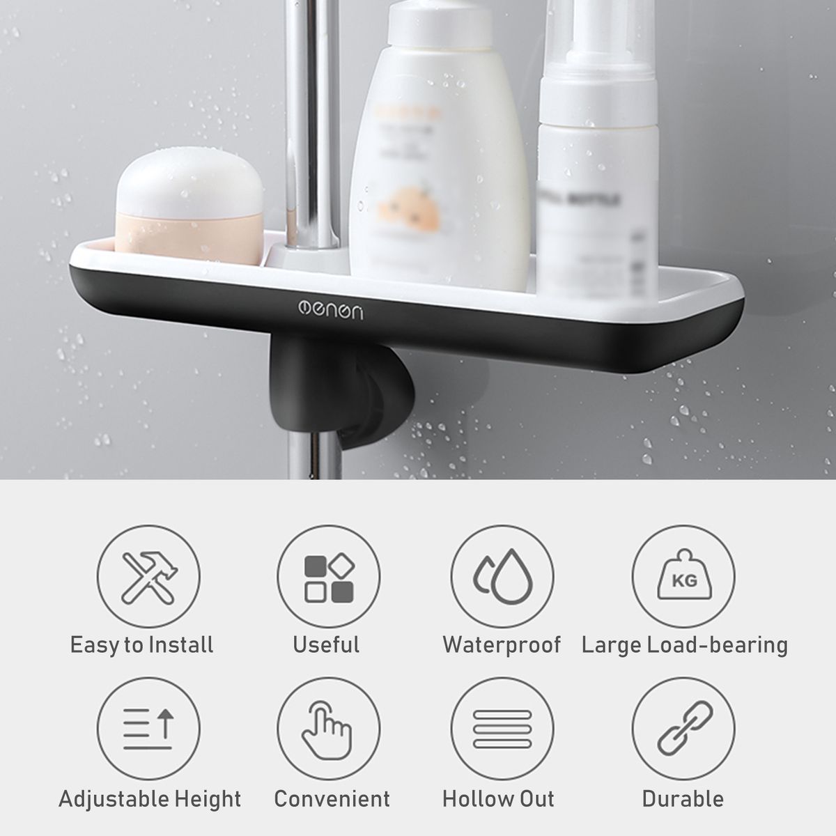 Shower Caddy Shelf Adjustable Height Shower Rack For Slide