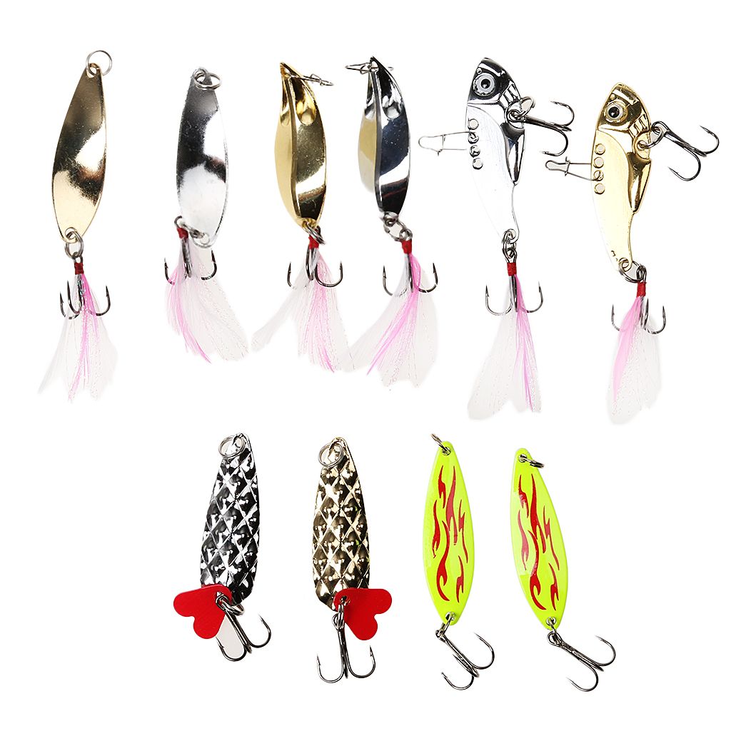 10pcs Assorted Metal   Bass CrankBait Spoon Crank Baits