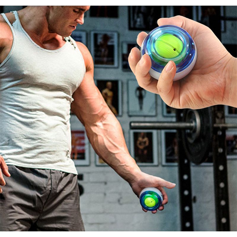 LED Wrist Ball Trainer Powerball Gyroscope Strengthener Gyro Power Ball Arm-Blue