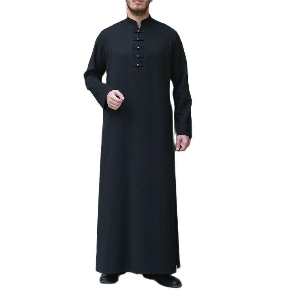 Muslim Robe Men Jubba Thobe Homme Musulman Abaya Qamis Caftan Islamic Clothing