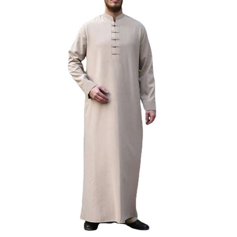 Muslim Robe Men Jubba Thobe Homme Musulman Abaya Qamis Caftan Islamic Clothing