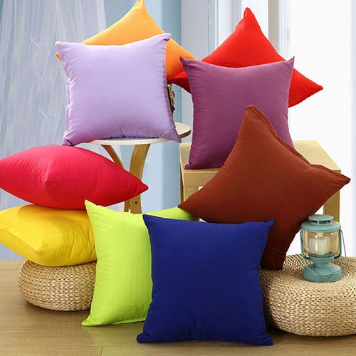 Simple Fashion Square Throw Home Decorative Pillow Case Sofa Waist Cushion Cover-Wine Red