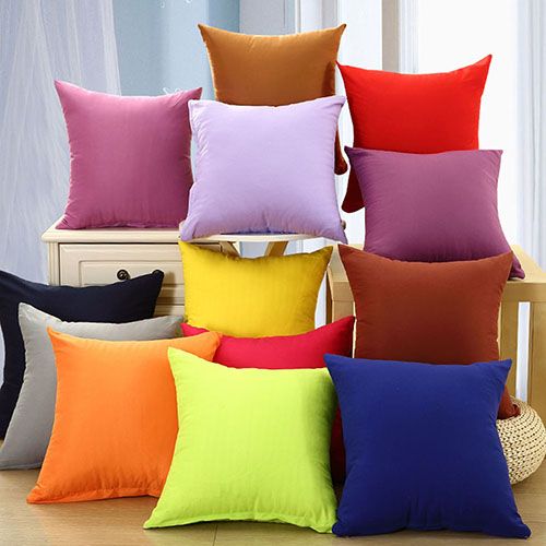 Simple Fashion Square Throw Home Decorative Pillow Case Sofa Waist Cushion Cover-Wine Red