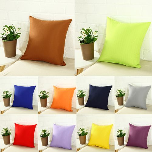 Simple Fashion Square Throw Home Decorative Pillow Case Sofa Waist Cushion Cover-Wine Red