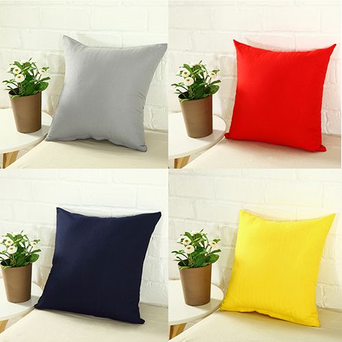 Simple Fashion Square Throw Home Decorative Pillow Case Sofa Waist Cushion Cover-Wine Red
