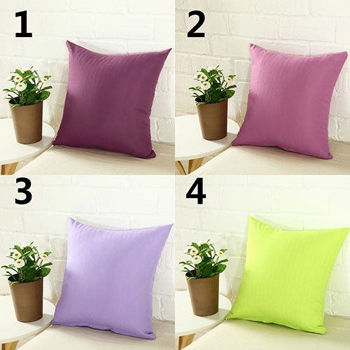 Simple Fashion Square Throw Home Decorative Pillow Case Sofa Waist Cushion Cover-Wine Red