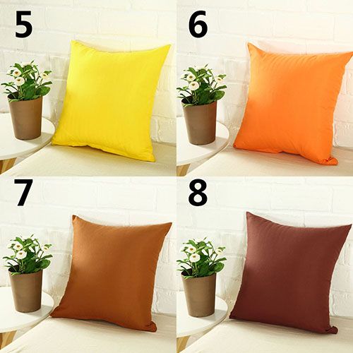 Simple Fashion Square Throw Home Decorative Pillow Case Sofa Waist Cushion Cover-Wine Red
