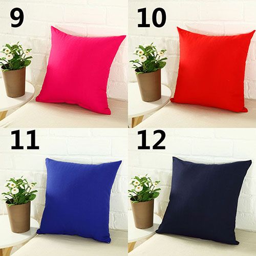 Simple Fashion Square Throw Home Decorative Pillow Case Sofa Waist Cushion Cover-Wine Red