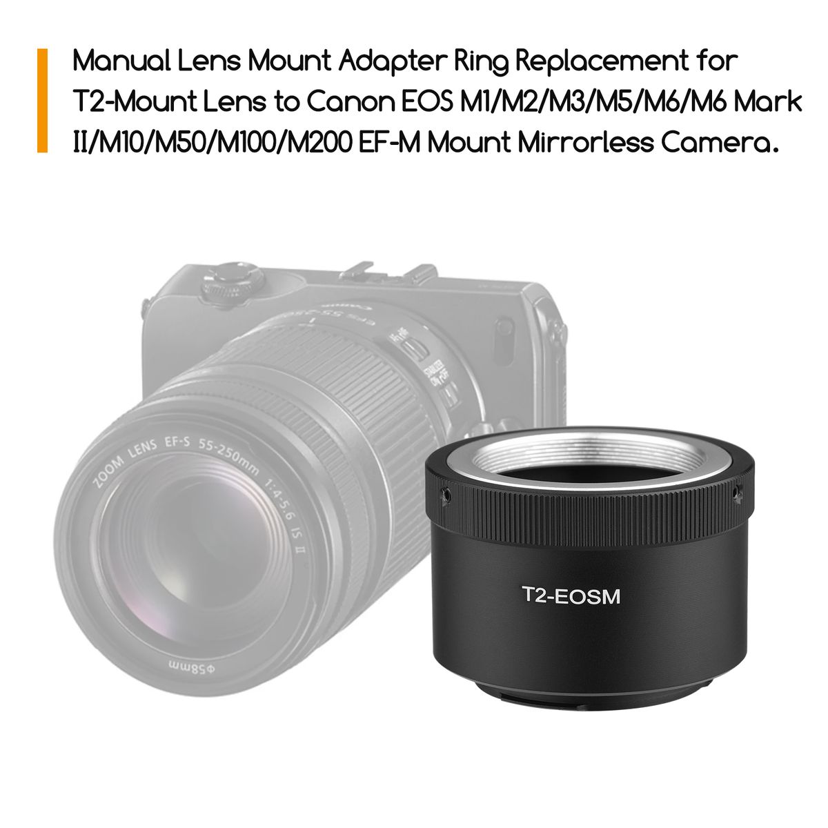 Manual Lens Mount Adapter Ring Aluminum Alloy For T2-Mount