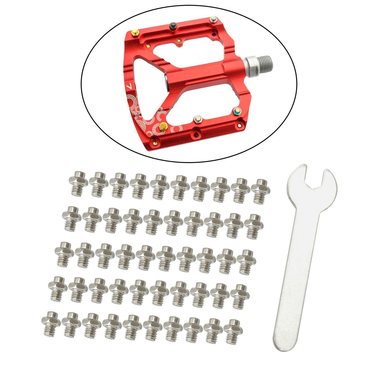 2x 50pcs Bike Pedal Screws Fixed Studs Non-Slip Bolts With