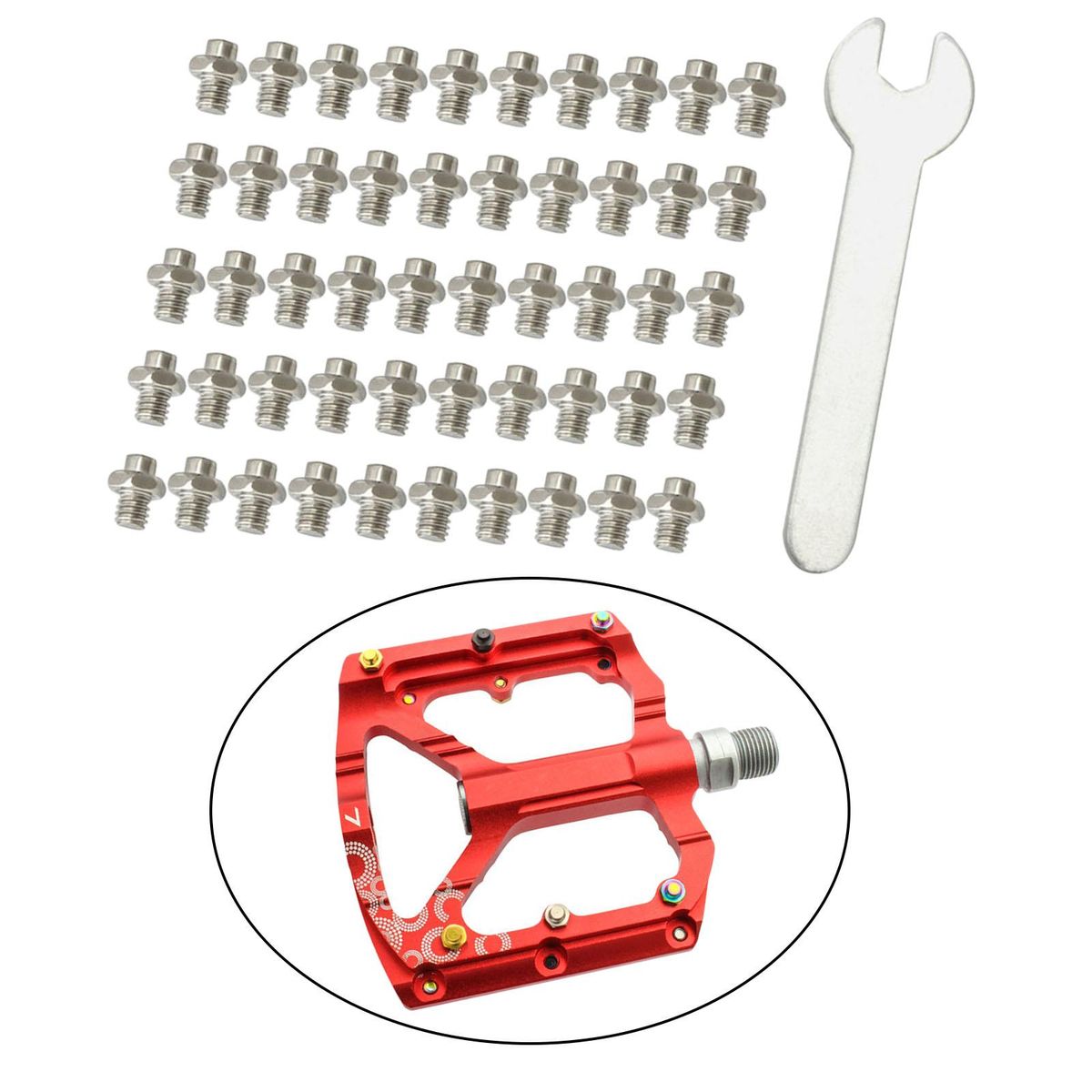 2x 50pcs Bike Pedal Screws Fixed Studs Non-Slip Bolts With