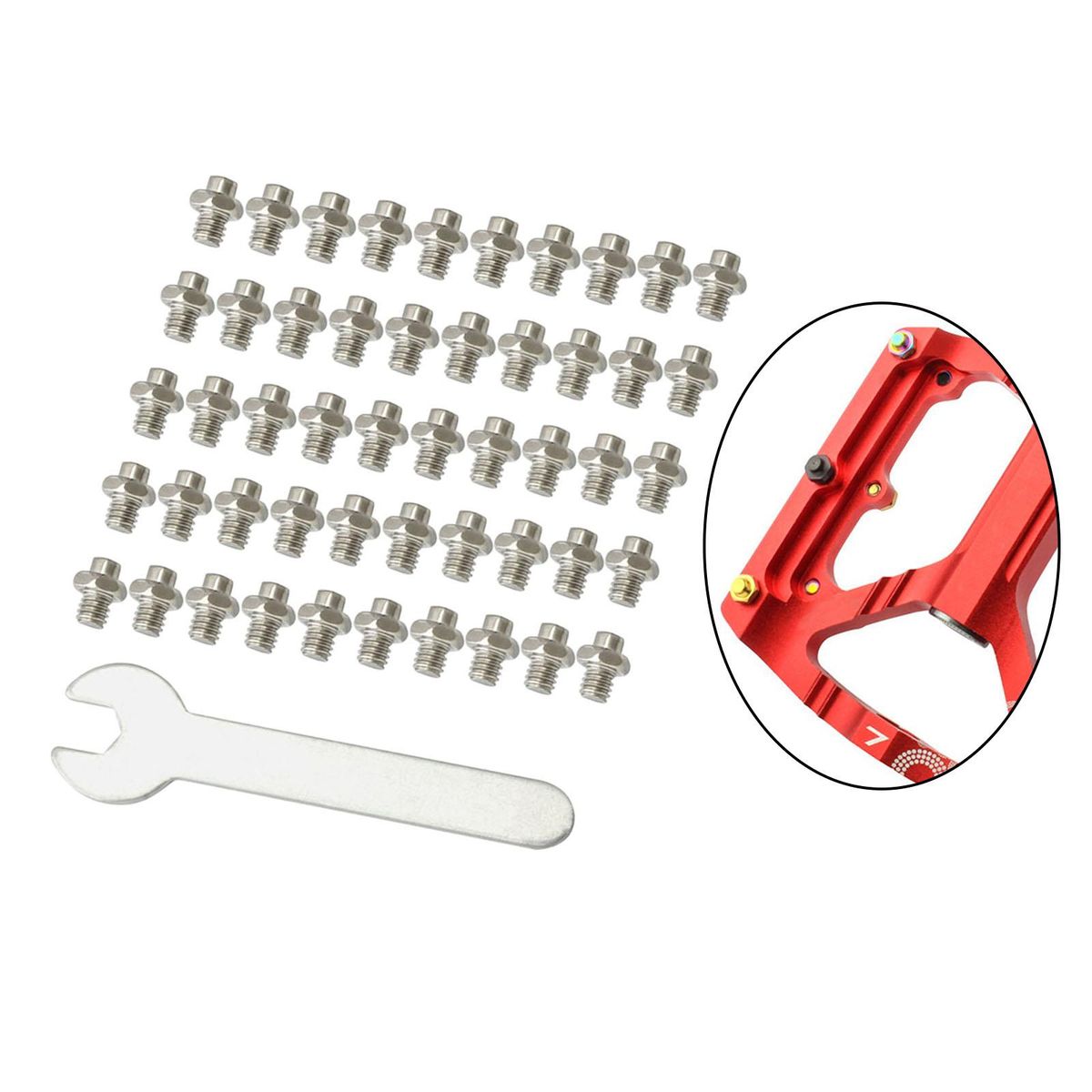 2x 50pcs Bike Pedal Screws Fixed Studs Non-Slip Bolts With