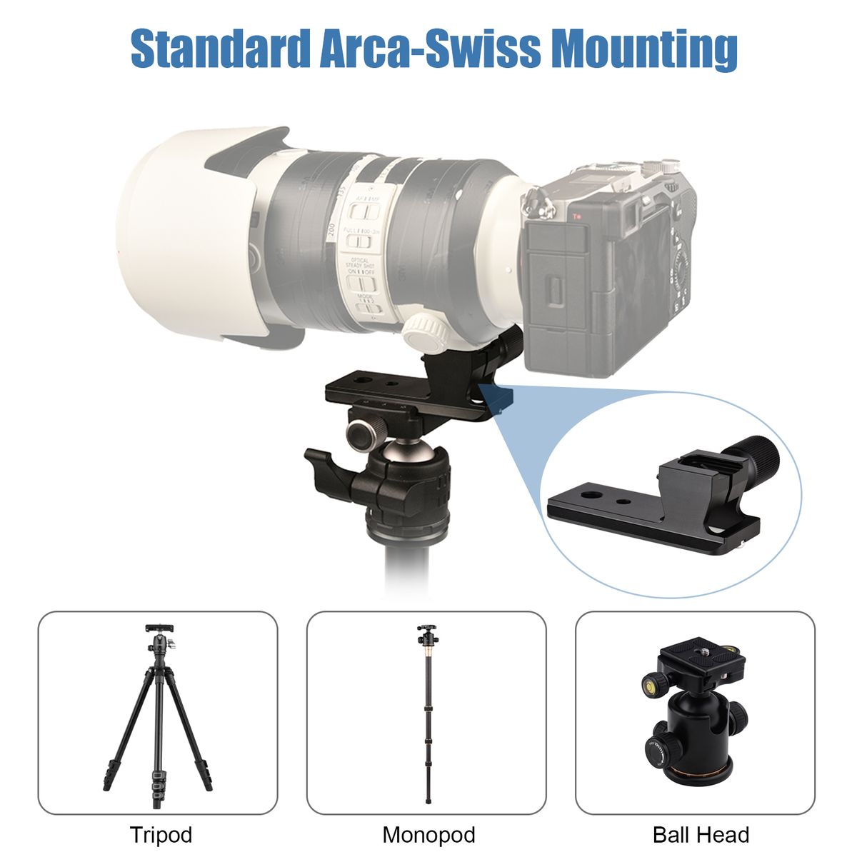 Lens Collar Base Foot Stand Mount Adapter Tripod