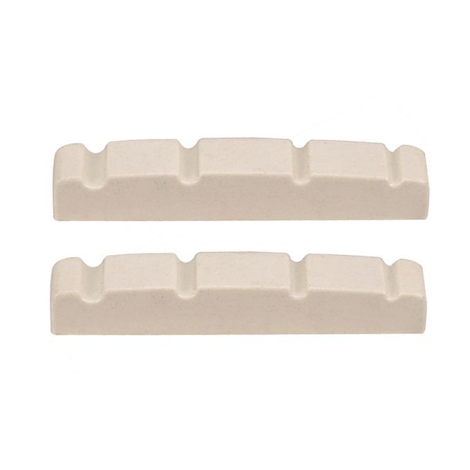 2pcs White 4 String Slotted Nut Electric Jazz Bass Nut For Guitar