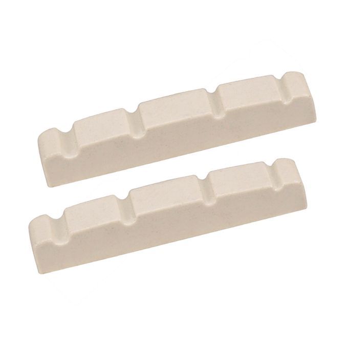 2pcs White 4 String Slotted Nut Electric Jazz Bass Nut For Guitar