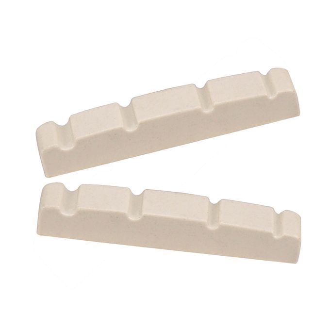 2pcs White 4 String Slotted Nut Electric Jazz Bass Nut For Guitar