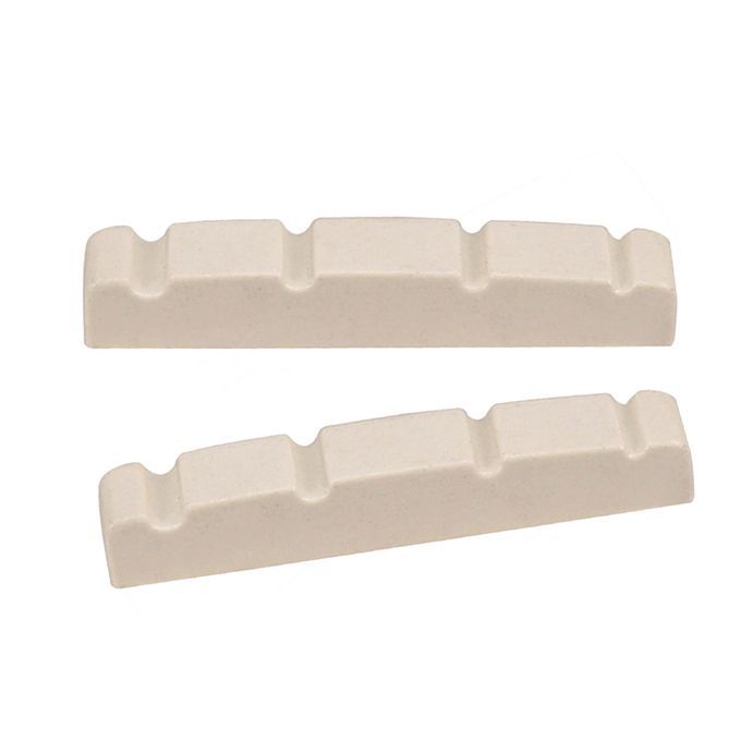 2pcs White 4 String Slotted Nut Electric Jazz Bass Nut For Guitar