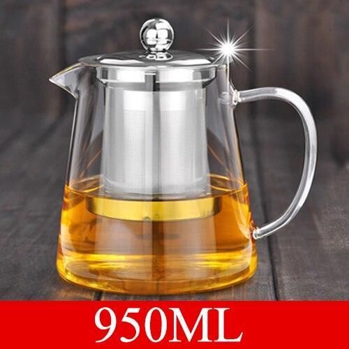 High Quality Heat Resistant Glass Teapot Tea Pot For Chinese Kung Fu Tea/Black Tea Office Coffee Kettle 950ml Tea Maker