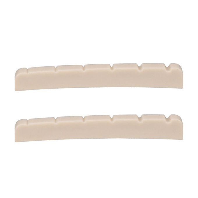 2Pcs Bass Bridge Slotted Nut String Instrument Replacement White