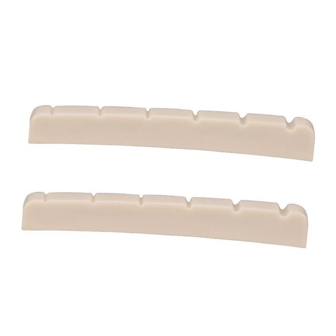 2Pcs Bass Bridge Slotted Nut String Instrument Replacement White