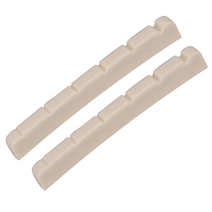 2Pcs Bass Bridge Slotted Nut String Instrument Replacement White