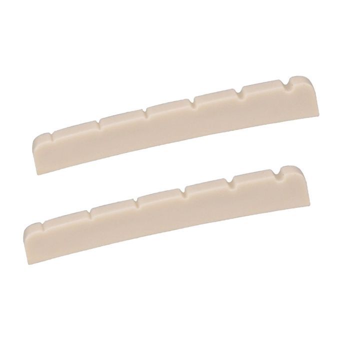 2Pcs Bass Bridge Slotted Nut String Instrument Replacement White