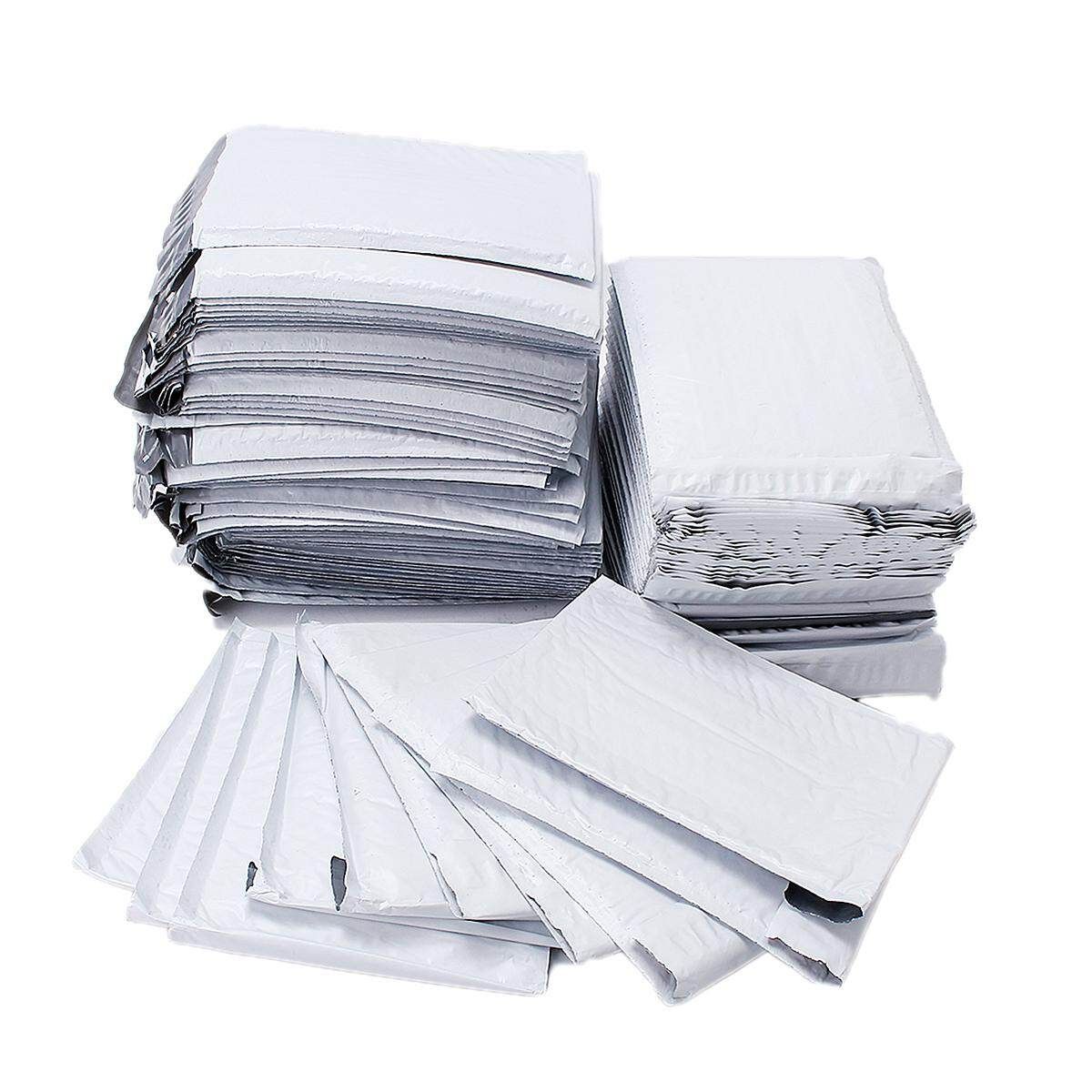 50Pcs Poly Bubble Envelopes Wrap Bag Padded Packing Pouches Phone Watch White