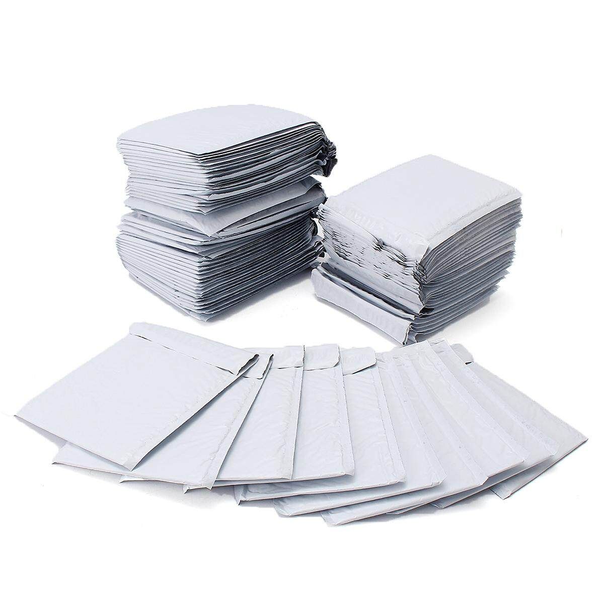 50Pcs Poly Bubble Envelopes Wrap Bag Padded Packing Pouches Phone Watch White