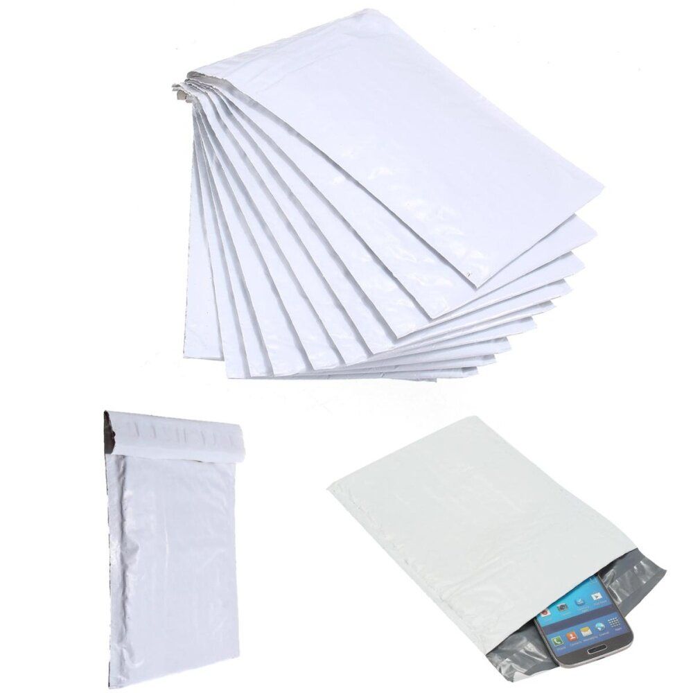 50Pcs Poly Bubble Envelopes Wrap Bag Padded Packing Pouches Phone Watch White