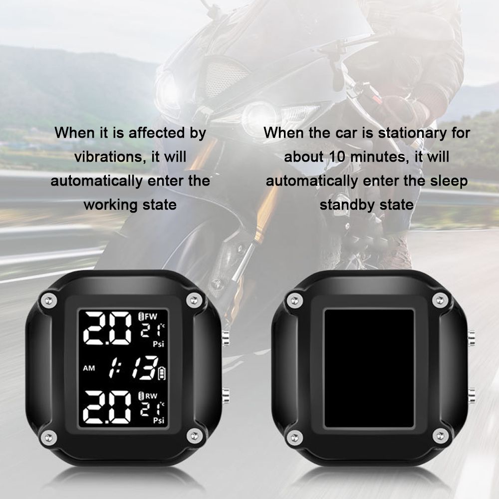 Motorcycle Tire Pressure Monitor TPMS Detector Portable Tire