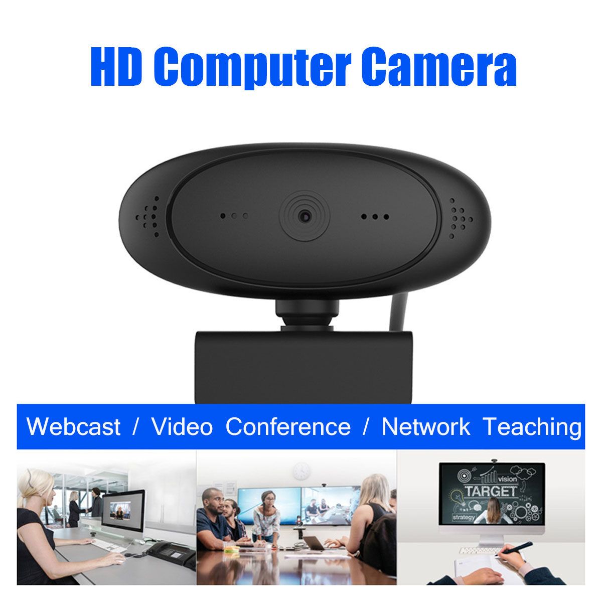 Rotatable 1080P HD Webcam USB PC Laptop Camera Video Recording With Microphone Online Tech Live Streaming