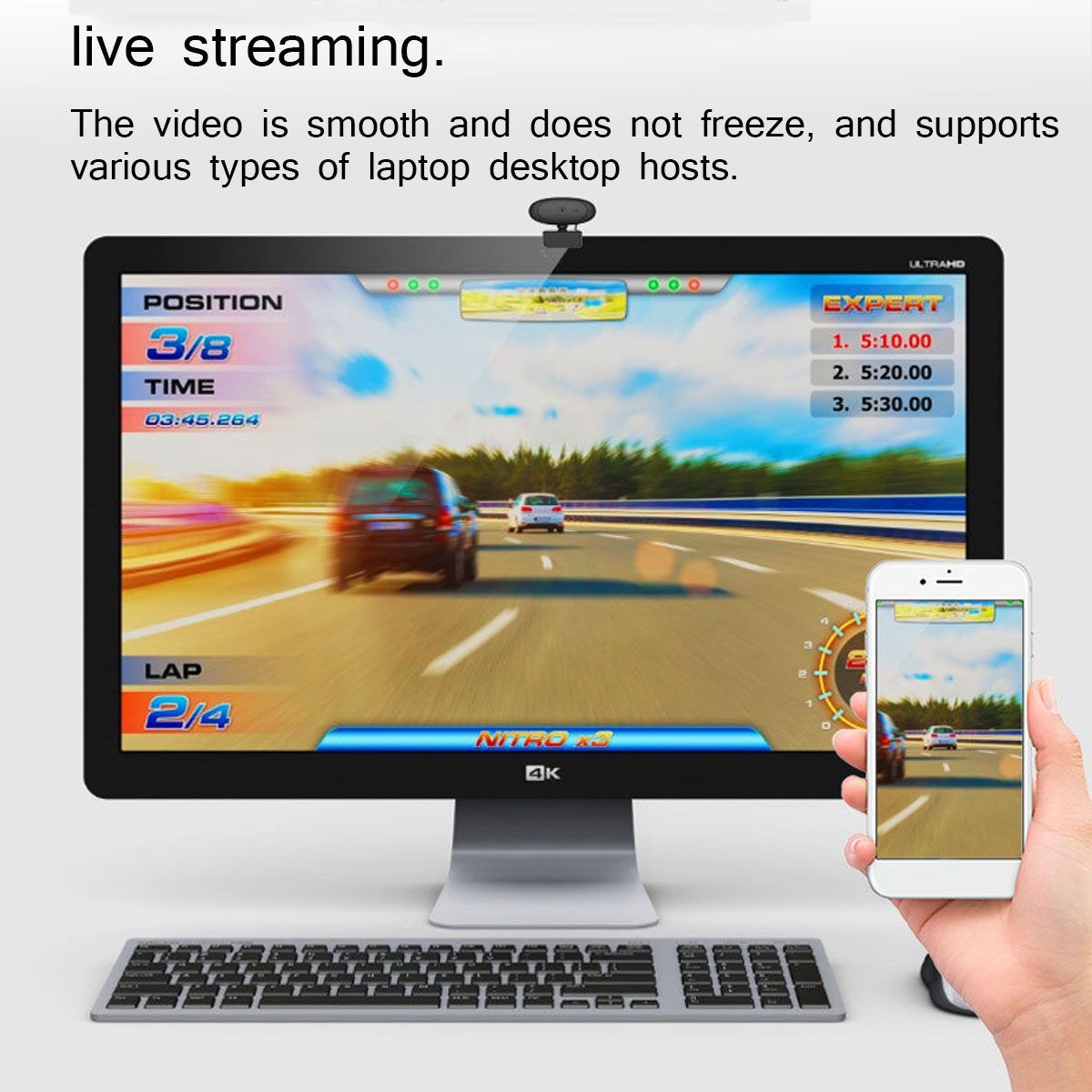 Rotatable 1080P HD Webcam USB PC Laptop Camera Video Recording With Microphone Online Tech Live Streaming