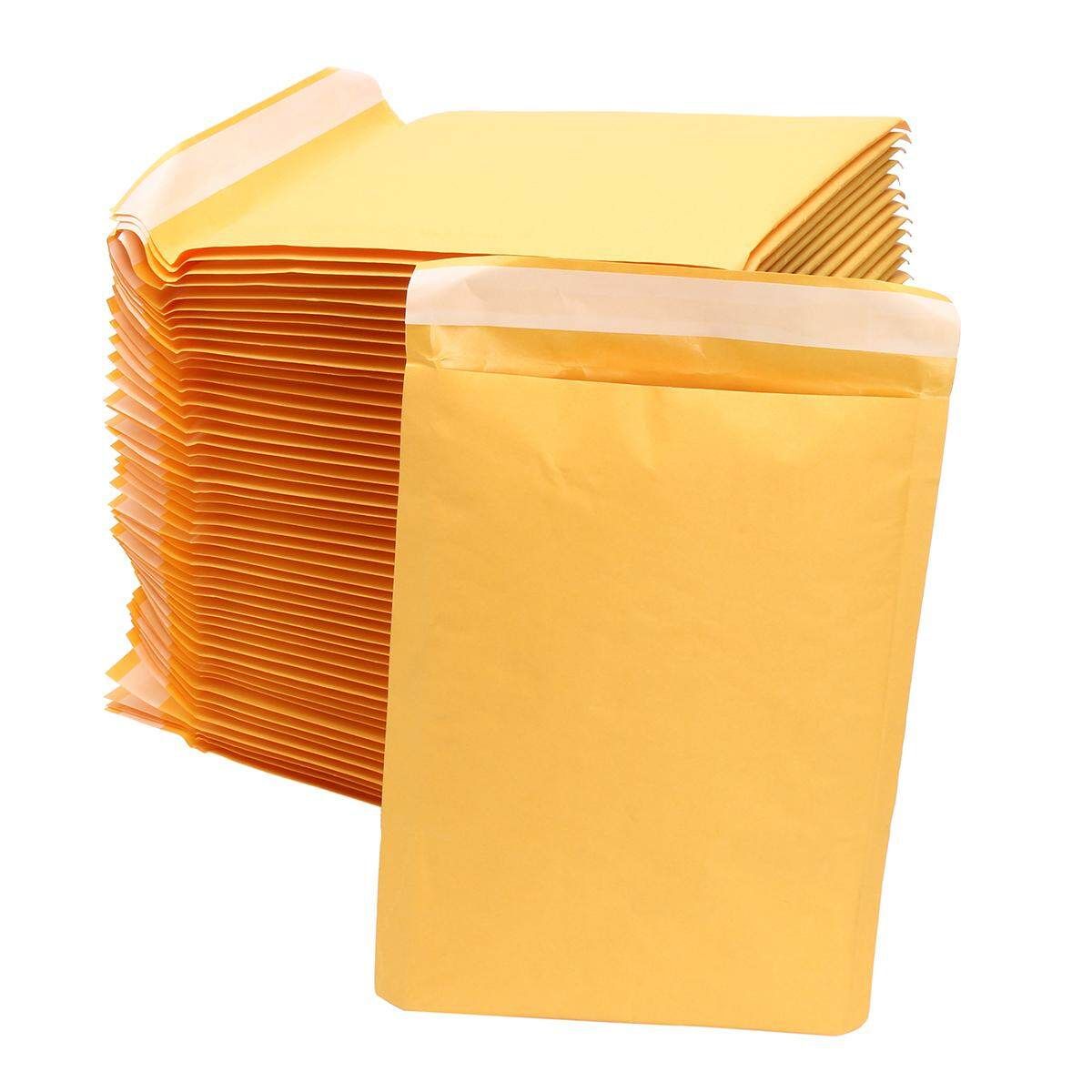 50pcs Kraft Bubble Mailer Padded Envelopes Yellow Self-Sealing Shipping Papers # 110x150mm 110x150mm