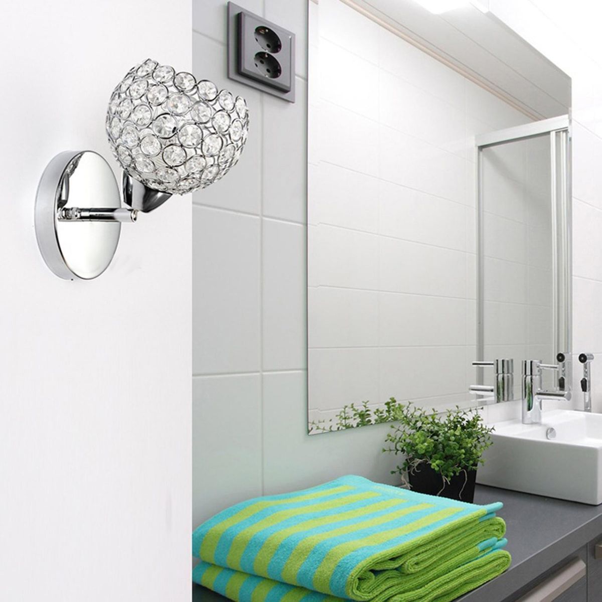 Crystal Wall Sconces Modern Wall Lamp G9 LED Round Bedroom Bedside Wall Lights Dining Room Hallway Light Fixture