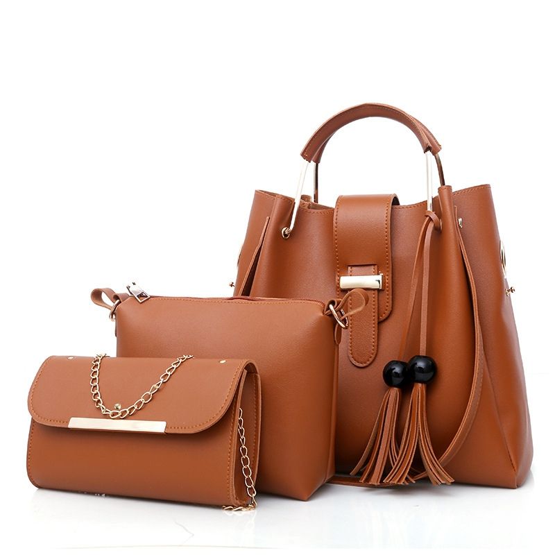 3 Pcs Women Bag Handbag Purse Female Shoulder Bag Wallet
