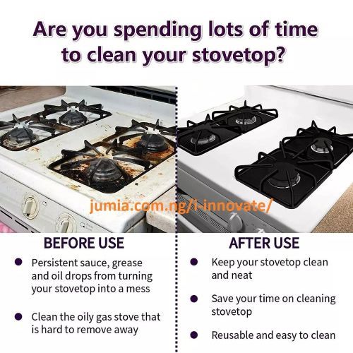 4pcs Gas Cooker Protector Gas Stove Burner Protectors - Reusable