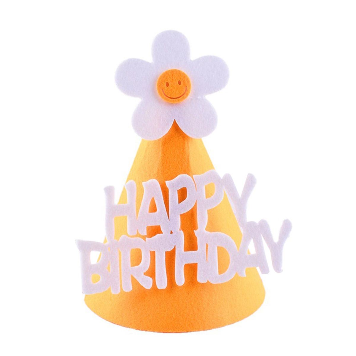 Birthday Hat Flower Design Children Hat Yellow