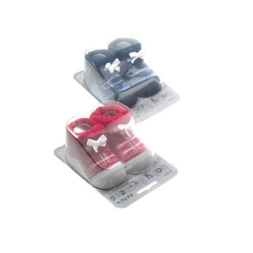Baby Boys Box Socks - Red & Blue