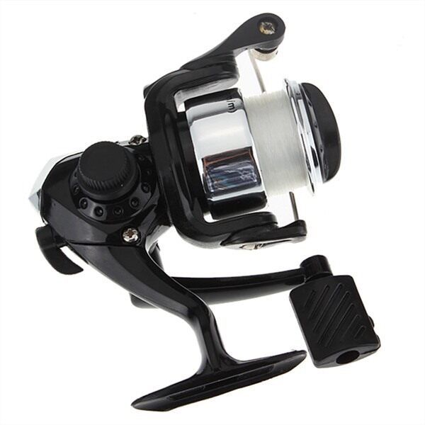 Pocket Pen Rod Pole Reel + Nylon Line Set Black