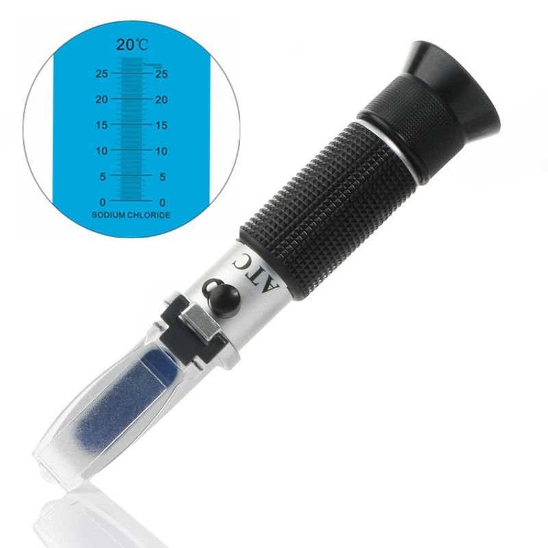 Handheld Portable 0-28% ATC Salinity Refractometer 0-28% Refractometer Salinometer Salt Water Sodium Chloride Refractometers
