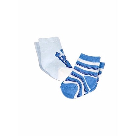 Baby Boy's Plain & Striped Socks - Pack of 2