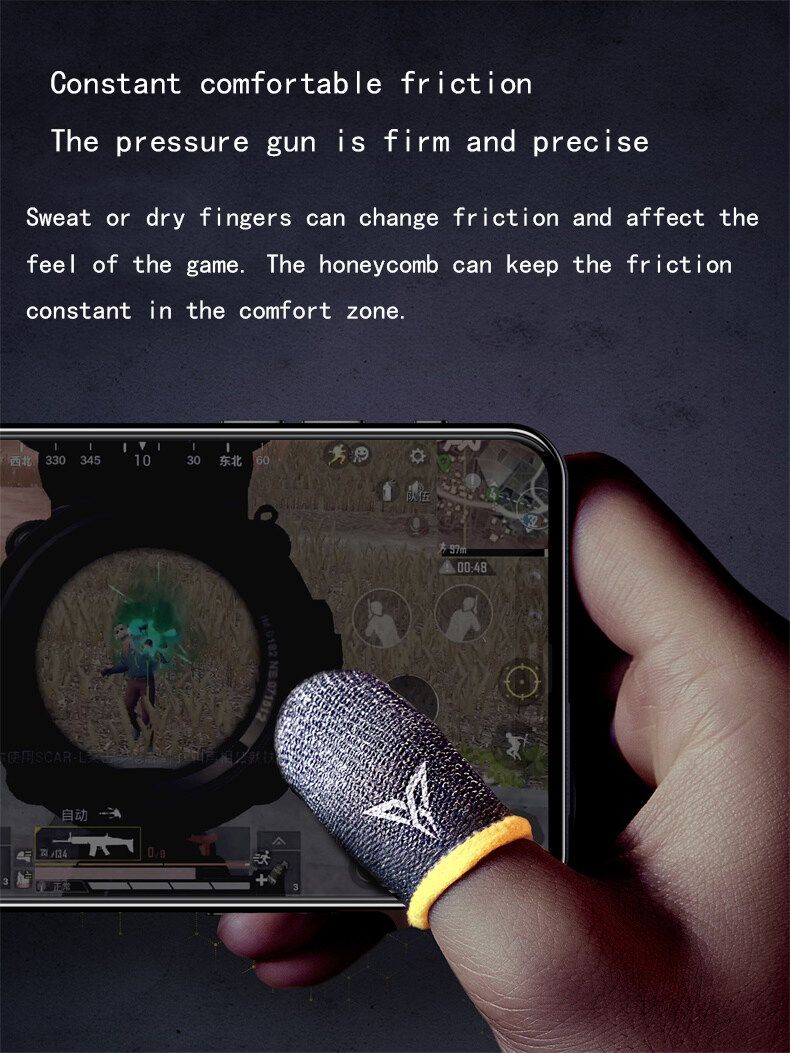 Beehive Sweat-proof Professional Touch Screen Thumbs Finger Sleeve For Mobile Game Blue