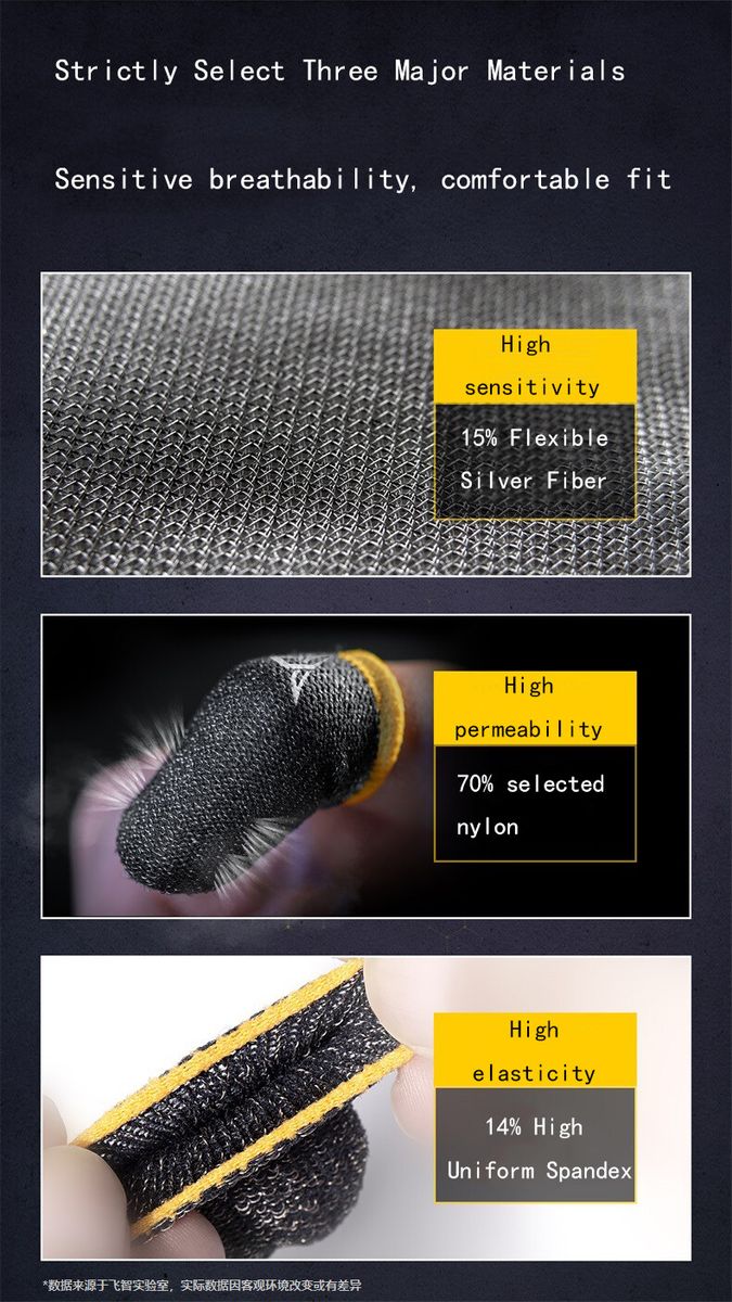 Beehive Sweat-proof Professional Touch Screen Thumbs Finger Sleeve For Mobile Game Blue