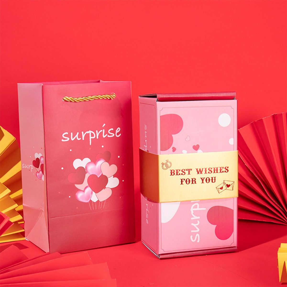 High-quality Cardboard Gift Box Surprise Bounce Gift Box for Gifting Pink