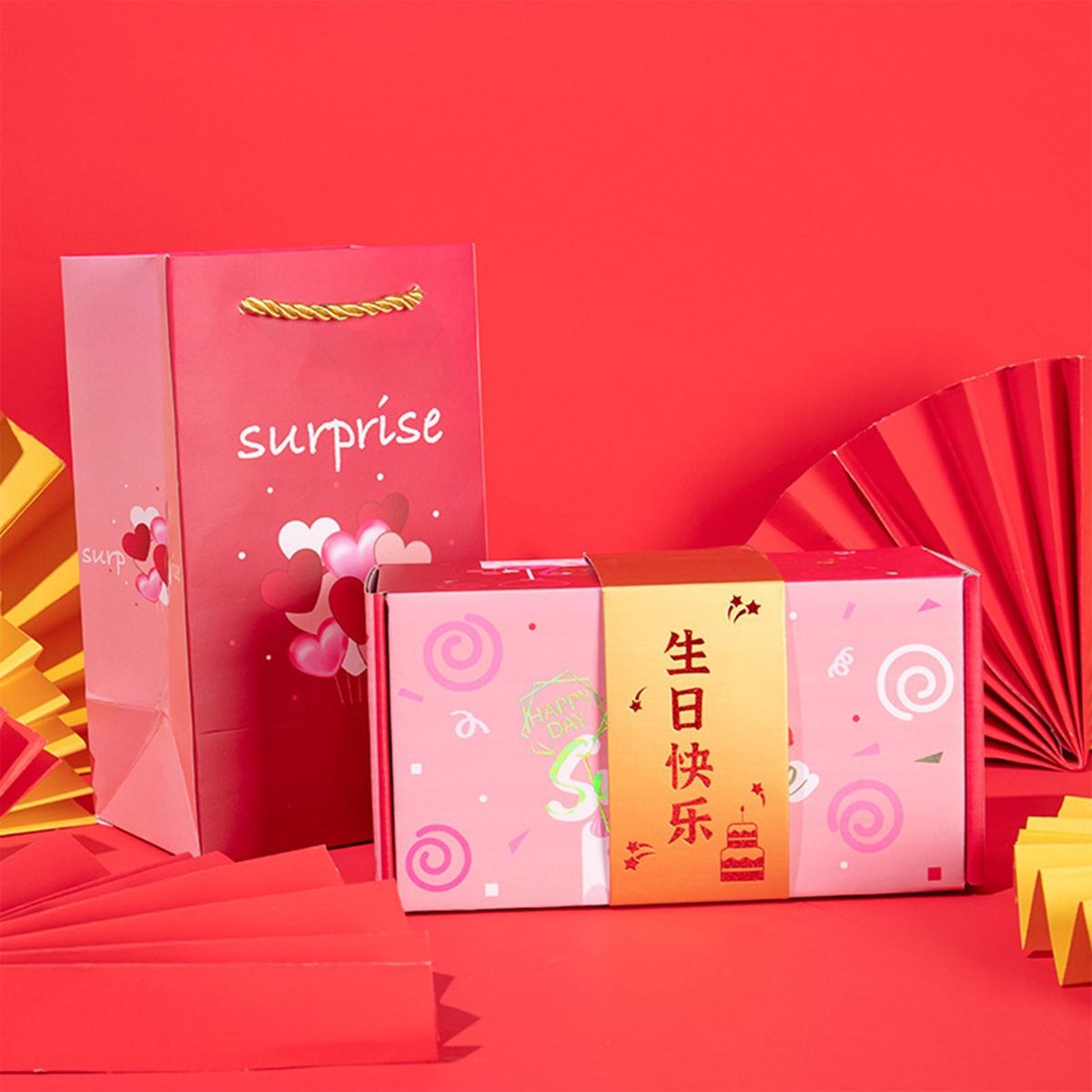 High-quality Cardboard Gift Box Surprise Bounce Gift Box for Gifting Pink