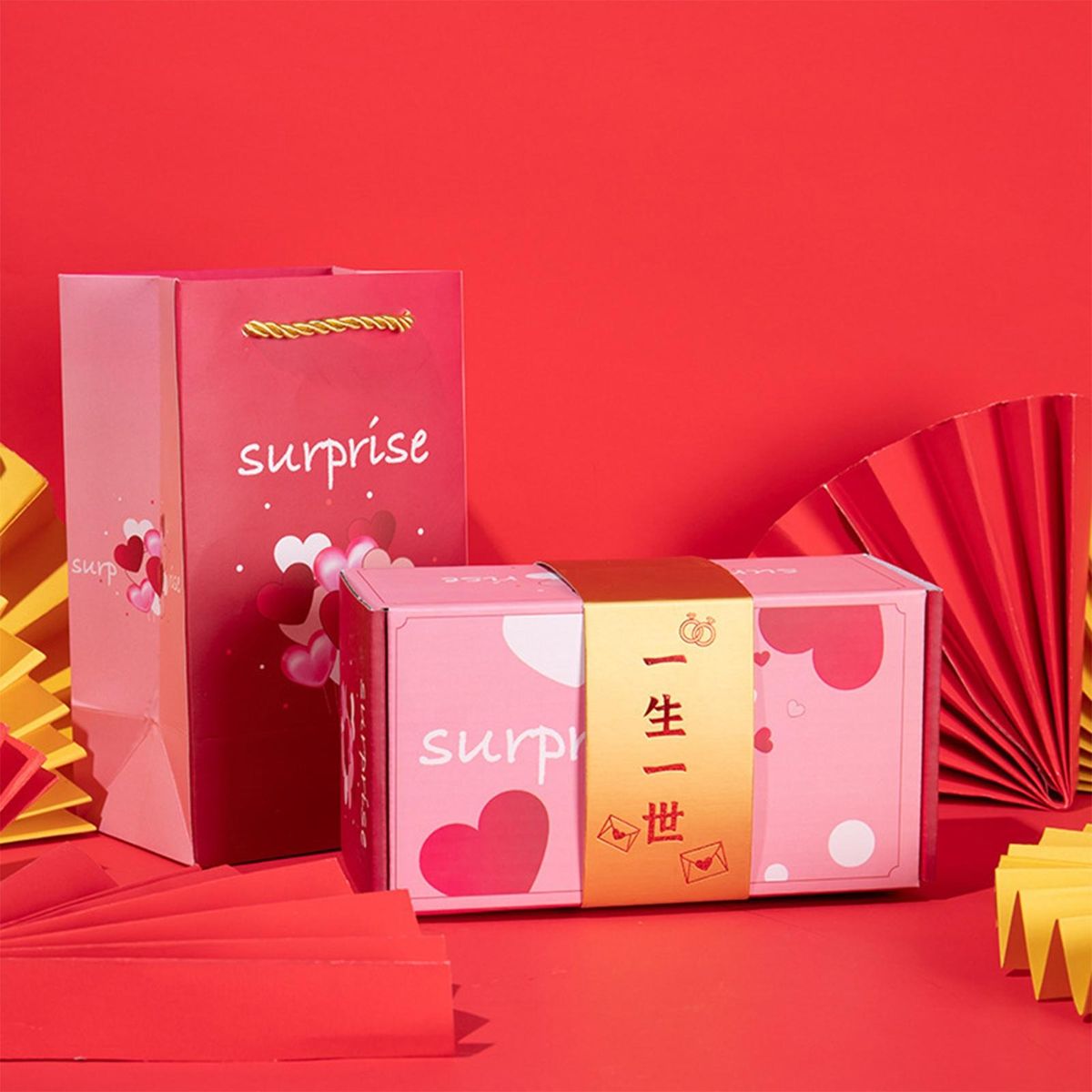 High-quality Cardboard Gift Box Surprise Bounce Gift Box for Gifting Pink