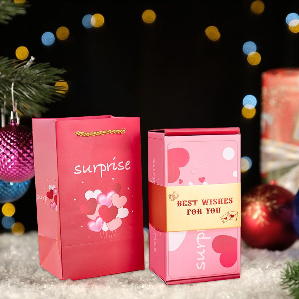 High-quality Cardboard Gift Box Surprise Bounce Gift Box for Gifting Pink