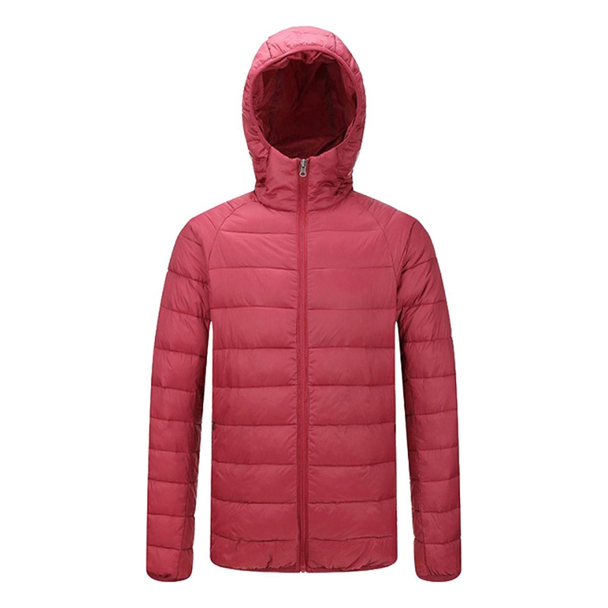 Men's Winter Warm Down Hoody Jacket, Gift For Husband Dad, With Red L